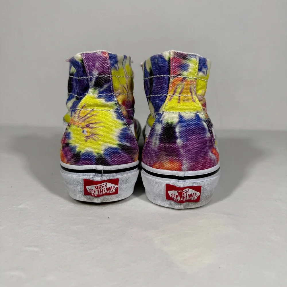 Vans Sk8-Hi Tie Dye High Top Sneakers M 7 W 8.5 Multicolor Retro 90s Boho Hippie